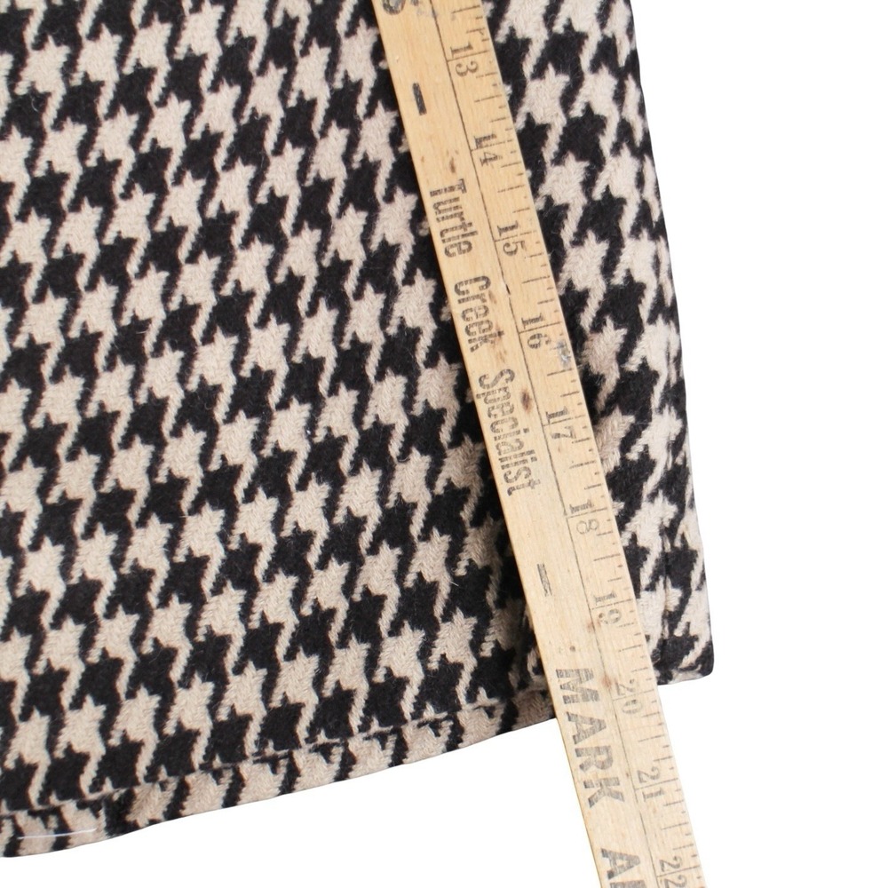 Talbots Houndstooth Pencil Skirt Women's Size 2 Black Tan Wool Blend Lined - Picture 4 of 4